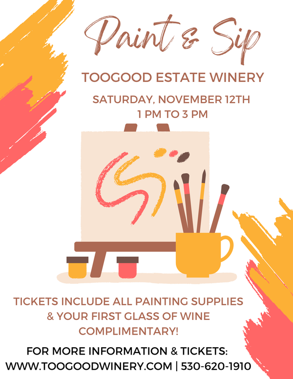 Toogood Estate Winery Event Paint & Sip Toogood Cellars on Main